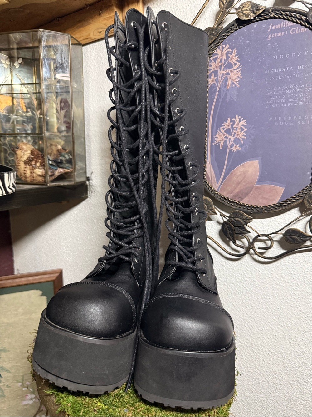Demonia Women's •Size 7•Men’s 5• Black Knee-High Platform Boots FLAWED - Picture 2 of 14